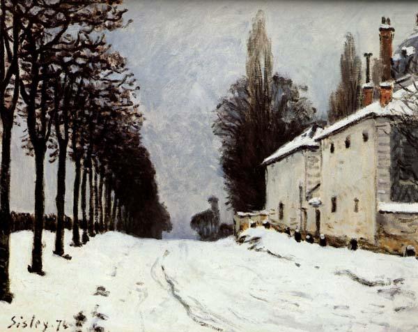 Alfred Sisley Snow on the Road,Louveciennes china oil painting image